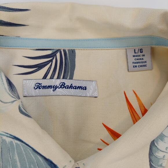 Tommy Bahama Men's Birds Eye View Tropical Hawaiian Silk Print Button Up Shirt L - Picture 2 of 6